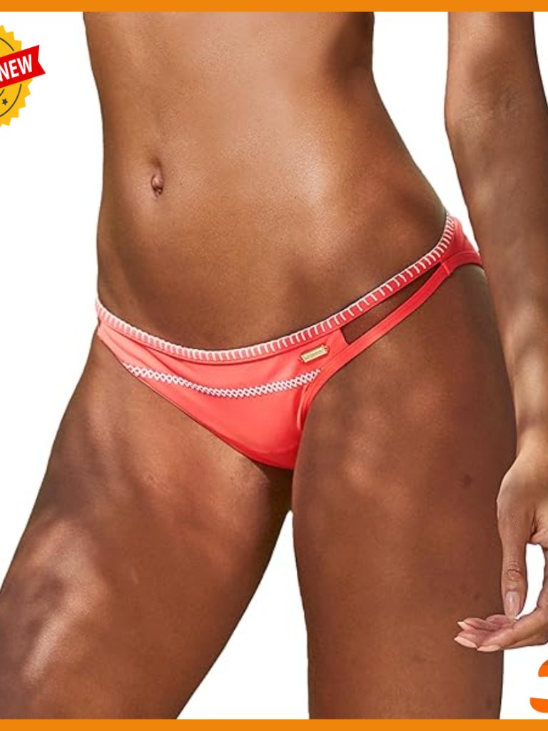 Strappy Cheeky Bikini Bottom Size 10 Microfiber Swimwear